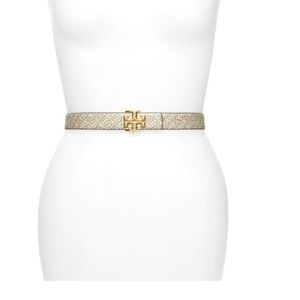 New Tory Burch Kira Gemini Link print belt XL
